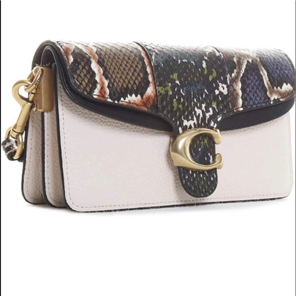 Coach Tabby Snakeskin Colorblock Chalk - Picture 1 of 8